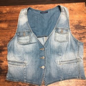 Lucky brand denim jean vest xl